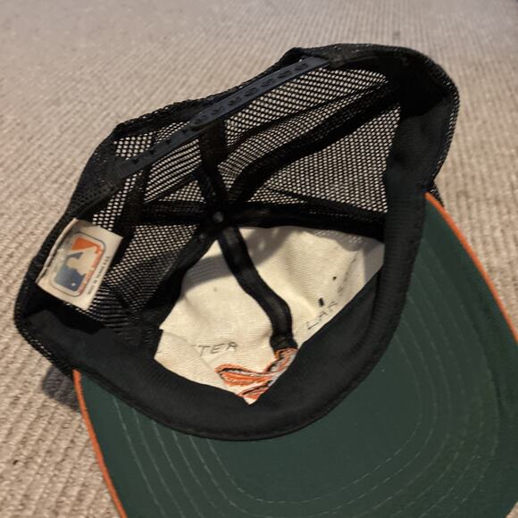 Vintage 60s 70s Baltimore Orioles Hat Orange Black Mesh MLB Snap - Picture 11 of 12
